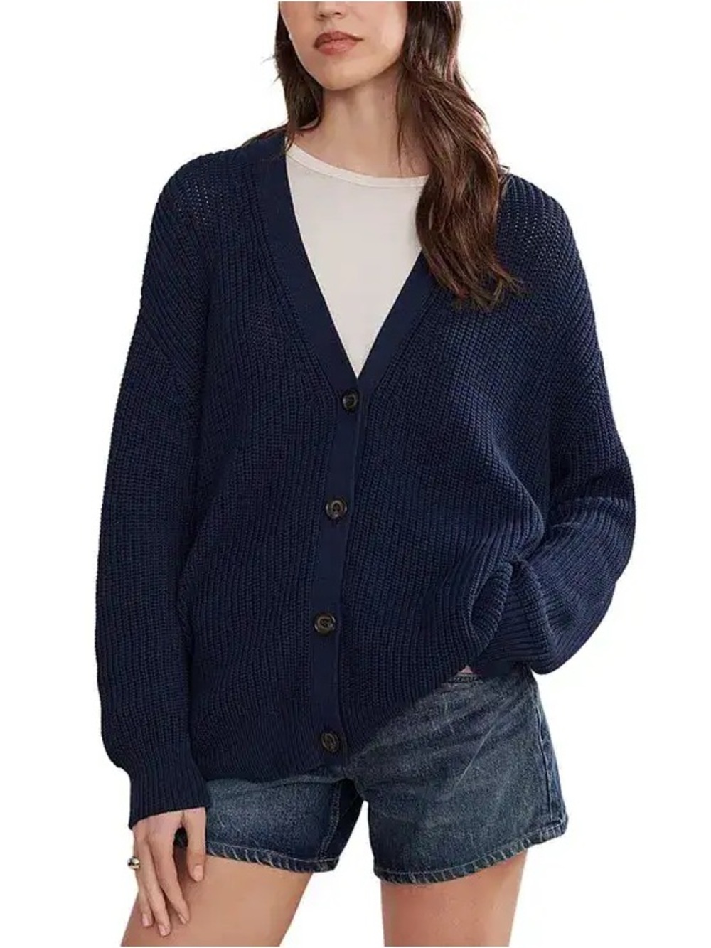Jenni Kayne Cotton Cocoon Cardigan Navy XL